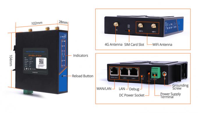 PUSR USR-G806W-E 4g ইন্ডাস্ট্রিয়াল ওপেনভিপিএন রাউটার ইউরোপ 2.4G ওয়াইফাই উন্নত 2*2 এমআইএমও, সিম কার্ড স্লট সহ 300 এমবিপিএস পর্যন্ত 11