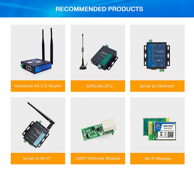 PUSR USR- N510 ইন্ডাস্ট্রিয়াল মোডবাস গেটওয়ে সিরিয়াল RS232 RS485 RS422 এট কমান্ড সহ ইথারনেট রূপান্তরকারী ফাংশন আইওটি ডিভাইস 2